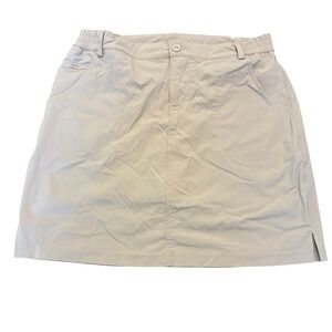 Willie Women's Medium Skort Khaki‎ Tan Elastic Waist Outdoor Hiking Activewear